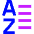 List A To Z Icon from Sharp Neon Set