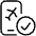 Plane Boarding Pass Smartphone Check Icon from Ultimate Light Set