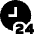 Time 24 Hours Icon from Sharp Solid Set