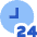 Time 24 Hours Icon from Sharp Flat Set