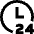 Time 24 Hours Icon from Sharp Line Set