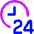 Time 24 Hours Icon from Core Neon Set