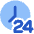 Time 24 Hours Icon from Plump Flat Set