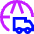 International Shipment Icon from Sharp Neon Set