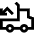 Transfer Truck Unload Icon from Sharp Line Set