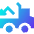 Transfer Truck Unload Icon from Sharp Gradient Set