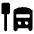 Bus Stop Fill Icon from Rounded Fill - Material Pro Set