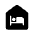 Night Shelter Fill Icon from Rounded Fill - Material Symbols Set