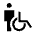 Wheelchair Pickup Fill Icon from Sharp Fill - Material Symbols Set