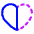 Half Heart Icon from Plump Neon Set