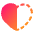 Half Heart Icon from Plump Gradient Set