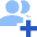 Users Group Add Icon from Sharp Flat Set