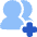 Users Group Add Icon from Plump Flat Set