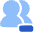 Users Group Remove Icon from Plump Flat Set