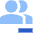 Users Group Remove Icon from Sharp Flat Set