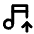 Download free Music Up PNG, SVG vector icon from Tabler Line set.