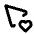 Pointer Heart Icon from Tabler Line Set