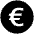 Eur Icon from Cryptocurrency Black Set