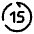 Rewind 15 Seconds Back Icon from Solar Broken Set