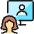 Meeting Team Monitor Woman Icon from Ultimate Colors Set