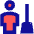 Cleaning Room Man Icon from Sharp Pop Set