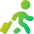 Figure Walk Suitcase Rolling Icon from Flex Gradient Set