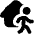 House Person Leave Icon from Flex Solid Set