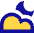 Moon Cloud Icon from Sharp Pop Set