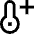 Thermometer Positive Icon from Sharp Line Set