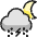 Weather Night Snow Thunder Icon from Ultimate Colors Set