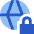 Globe Browser Vpn Lock Icon from Sharp Flat Set