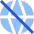 Globe Public Access Off Icon from Sharp Flat Set