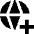 Globe Website Add Icon from Sharp Solid Set
