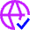 Globe Website Check Icon from Sharp Neon Set