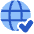 Globe Website Check Icon from Plump Flat Set
