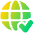 Globe Website Check Icon from Plump Gradient Set