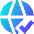 Globe Website Check Icon from Sharp Gradient Set