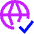 Globe Website Check Icon from Sharp Neon Set