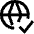 Globe Website Check Icon from Sharp Line Set
