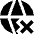 Globe Website Cross Icon from Sharp Solid Set