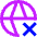 Globe Website Cross Icon from Sharp Neon Set