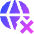 Globe Website Cross Icon from Sharp Gradient Set