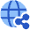 Globe Website Share Icon from Plump Flat Set