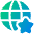 Globe Website Star Icon from Plump Gradient Set