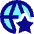 Globe Website Star Icon from Sharp Pop Set