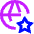 Globe Website Star Icon from Sharp Neon Set