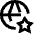 Globe Website Star Icon from Sharp Line Set