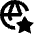 Globe Website Star Icon from Sharp Remix Set