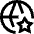 Globe Website Star Icon from Sharp Line Set
