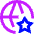 Globe Website Star Icon from Sharp Neon Set
